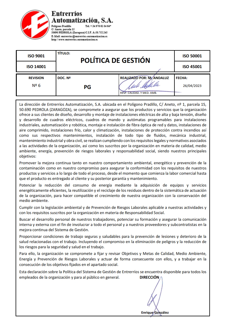 Política de Gestión